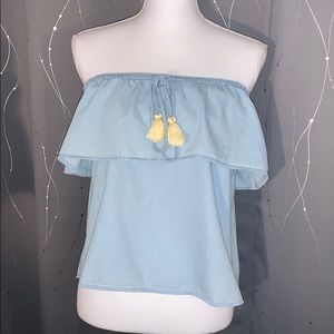 👙Endless Love Women’s Strapless Blue Blouse